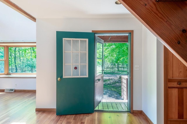 N9056 16th Ave, Neshkoro, WI 54960 - entryway with light wood finished floors, plenty of natural light, and baseboards