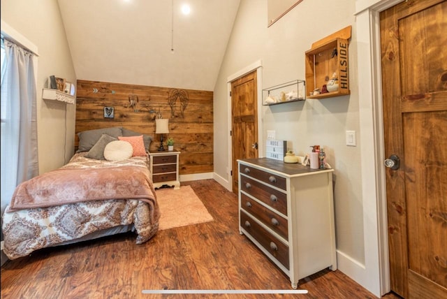 76 Hillside Rd, Edgerton, WI 53534 - bedroom featuring vaulted ceiling and wood finished floors