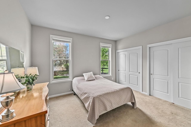 8687 S Deerwood Ln, Franklin, WI 53132 - carpeted bedroom with two closets and baseboards