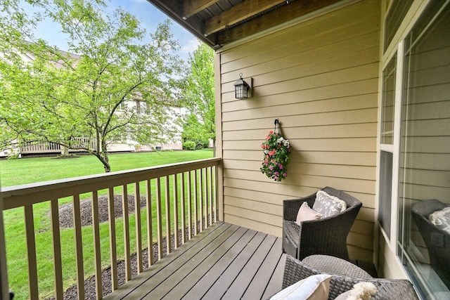 8687 S Deerwood Ln, Franklin, WI 53132 - wooden deck with a lawn