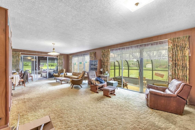 127 N 7th St, Winneconne, WI 54986 - carpeted living area with a textured ceiling