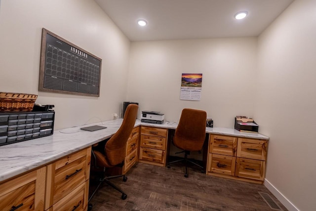 S1579 Butler Rd, Hillsboro, WI 54634 - office area with dark wood finished floors and recessed lighting