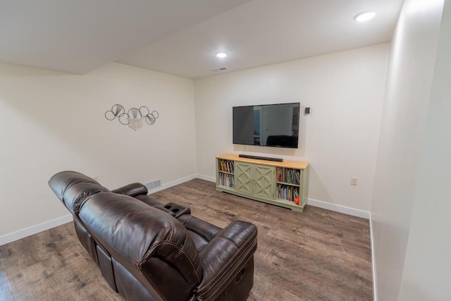 S1579 Butler Rd, Hillsboro, WI 54634 - living room featuring wood finished floors, baseboards, and recessed lighting