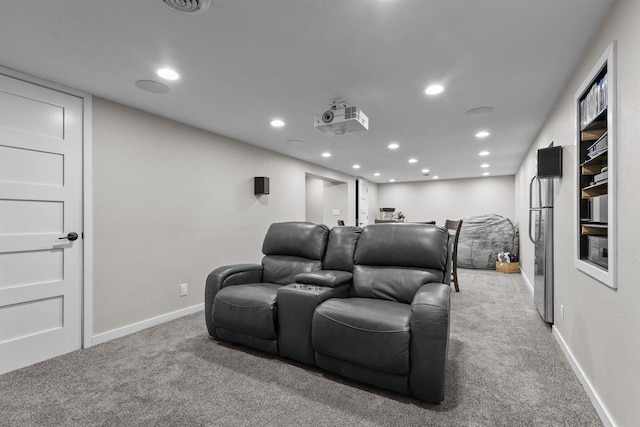 751 Warsaw St, Menasha, WI 54952 - cinema room featuring carpet floors, recessed lighting, and baseboards