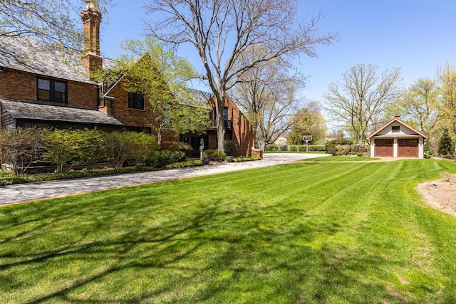 1030 Washington Ave, Oshkosh, WI 54901 - view of green lawn featuring a detached garage