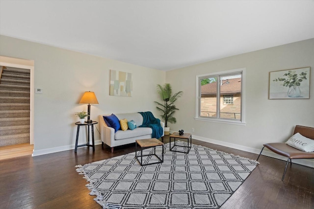 8706 W Arthur Ave, West Allis, WI 53227 - living area with stairs, wood finished floors, and baseboards