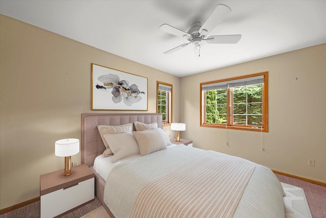 W159N4835 Graysland Dr Unit E, Menomonee Falls, WI 53051 - bedroom with carpet, baseboards, and a ceiling fan