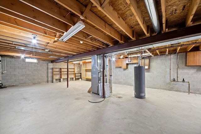 W159N4835 Graysland Dr Unit E, Menomonee Falls, WI 53051 - unfinished below grade area with gas water heater and heating unit
