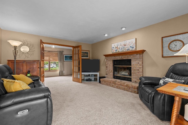 3226 W Twin Willow Ct, Appleton, WI 54914 - living area featuring carpet floors and a fireplace