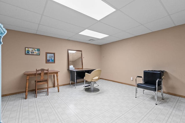 3226 W Twin Willow Ct, Appleton, WI 54914 - living area featuring a drop ceiling and baseboards