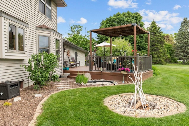 3226 W Twin Willow Ct, Appleton, WI 54914 - view of grassy yard with a deck