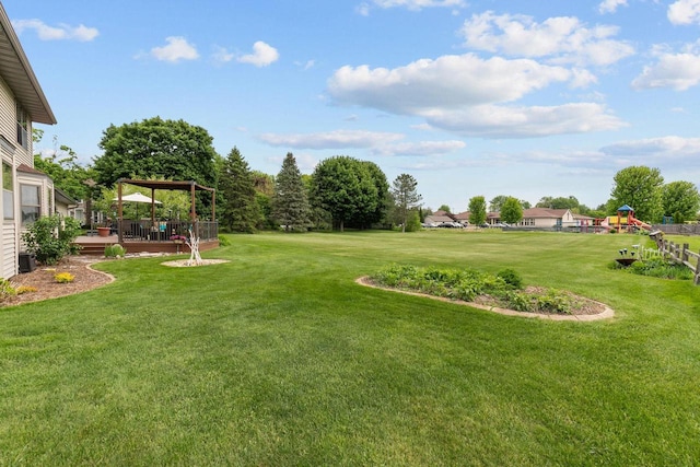 3226 W Twin Willow Ct, Appleton, WI 54914 - view of grassy yard featuring a playground, a gazebo, and a deck