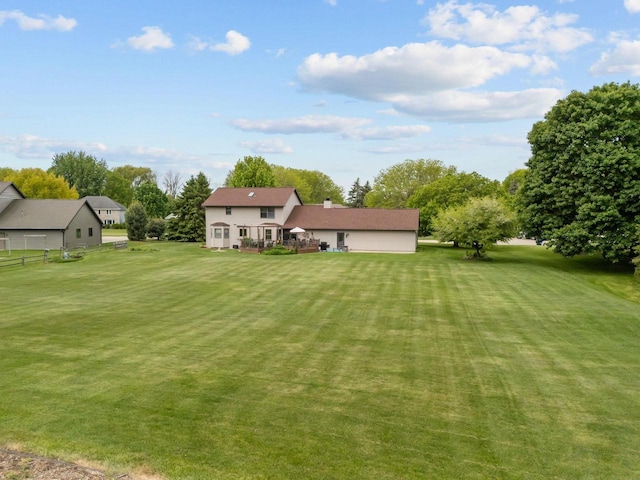 3226 W Twin Willow Ct, Appleton, WI 54914 - view of green lawn featuring a deck