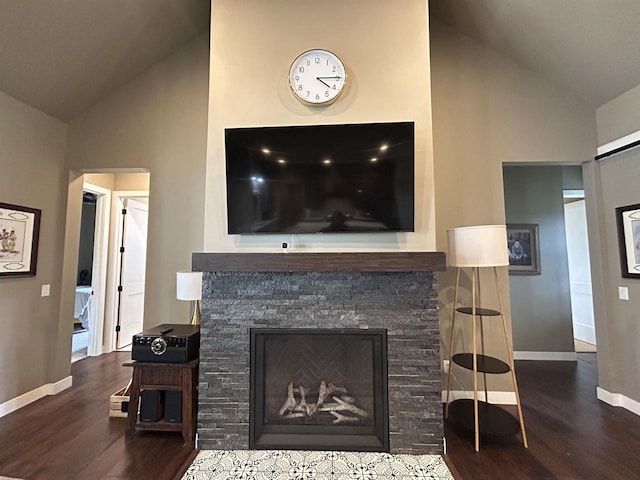 11654 Flambeau Rd, Tomah, WI 54660 - detailed view of wood finished floors, a fireplace, and baseboards