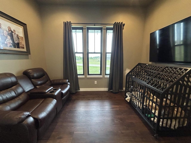 11654 Flambeau Rd, Tomah, WI 54660 - living room with dark wood finished floors and baseboards