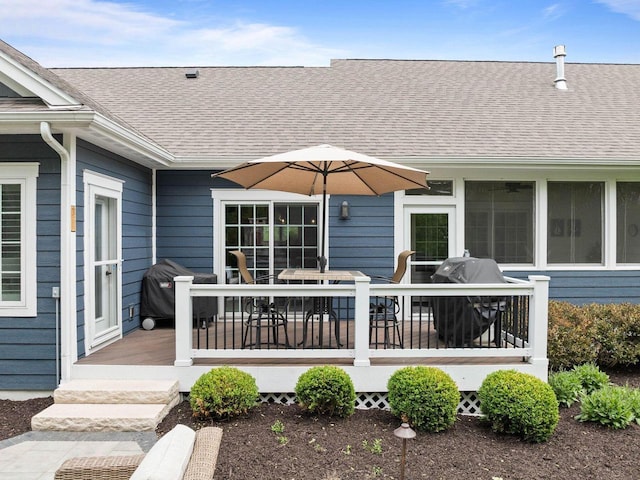 833 Red Hawk Dr, Walworth, WI 53184 - wooden deck with a grill