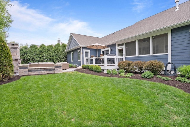 833 Red Hawk Dr, Walworth, WI 53184 - view of grassy yard with a deck
