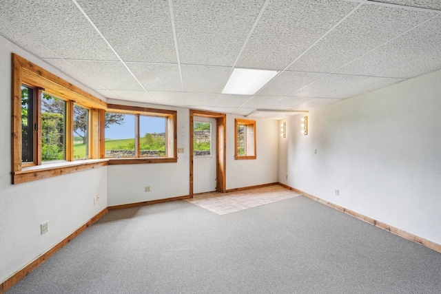 1510 County Road Qq, Mineral Point, WI 53565 - unfurnished room featuring carpet, baseboards, and a paneled ceiling
