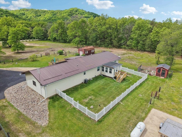354 Pine Ct, Muscoda, WI 53573 - aerial view of property and surrounding area featuring a forest