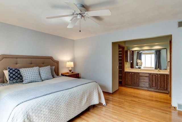 7423 Cedar Creek Trl, Madison, WI 53717 - bedroom featuring light wood-type flooring, baseboards, and ceiling fan