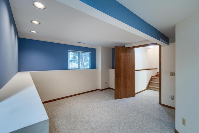 7423 Cedar Creek Trl, Madison, WI 53717 - unfurnished bedroom with recessed lighting, carpet floors, and baseboards