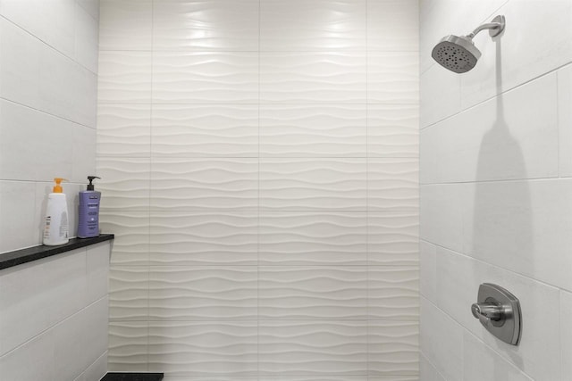 W4949 Cottage Ln, Sherwood, WI 54169 - bathroom with tiled shower and tile walls