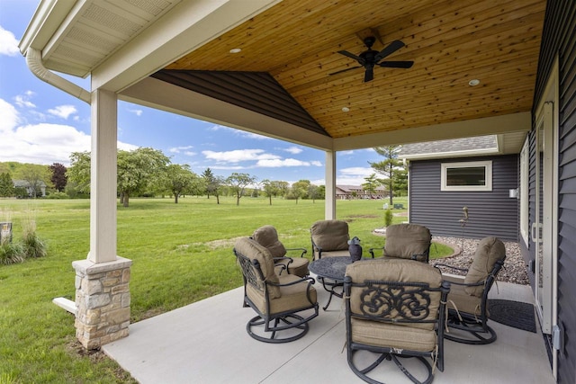 W4949 Cottage Ln, Sherwood, WI 54169 - view of patio / terrace with ceiling fan