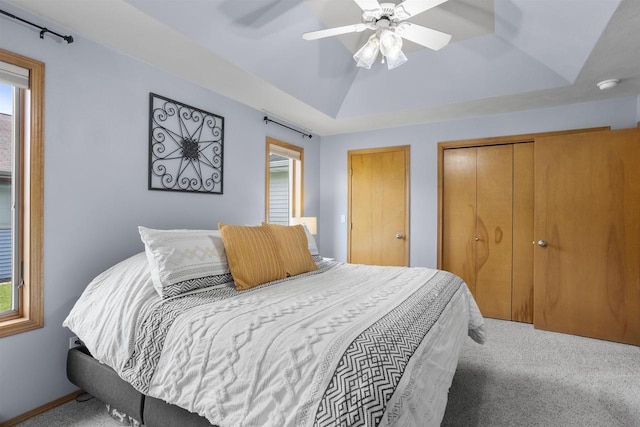 W5841 Easter Lily Dr, Appleton, WI 54915 - carpeted bedroom with two closets and ceiling fan