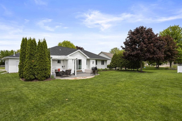 W5841 Easter Lily Dr, Appleton, WI 54915 - rear view of property with a patio area and a lawn
