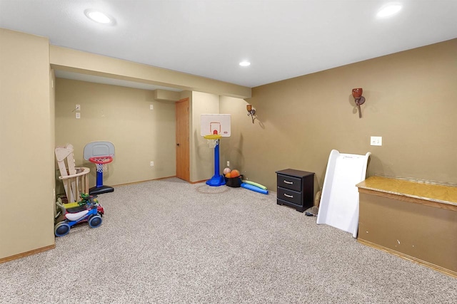 665 N Prairie Rd, Fond Du Lac, WI 54935 - game room with carpet, baseboards, and recessed lighting