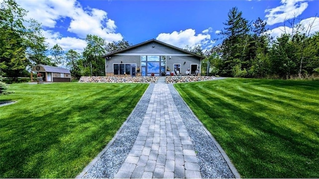 N528 Park Dr, New Auburn, WI 54757 - back of house featuring a lawn