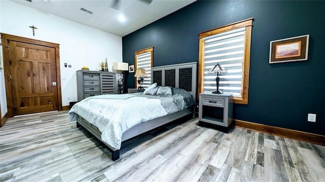 N528 Park Dr, New Auburn, WI 54757 - bedroom featuring wood finished floors, baseboards, and ceiling fan