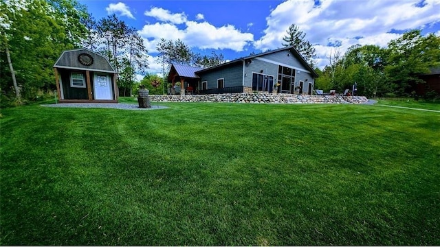 N528 Park Dr, New Auburn, WI 54757 - view of grassy yard with an outbuilding