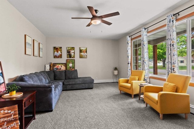 1651 4th St, Port Edwards, WI 54469 - carpeted living room with ceiling fan