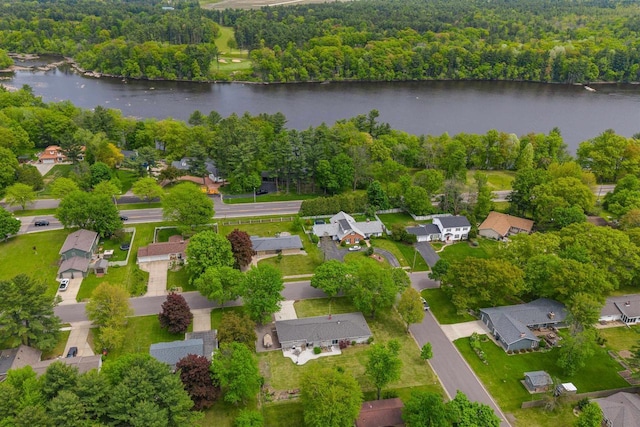 1651 4th St, Port Edwards, WI 54469 - aerial perspective of suburban area with a large body of water and a forest