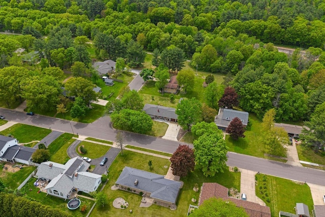 1651 4th St, Port Edwards, WI 54469 - aerial view of residential area featuring a forest