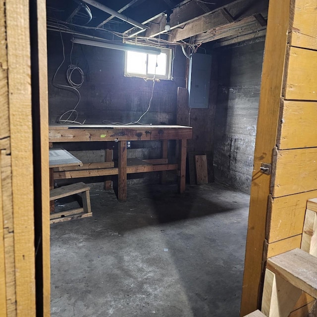 1048 W Wisconsin St, Portage, WI 53901 - below grade area with a workshop area and electric panel