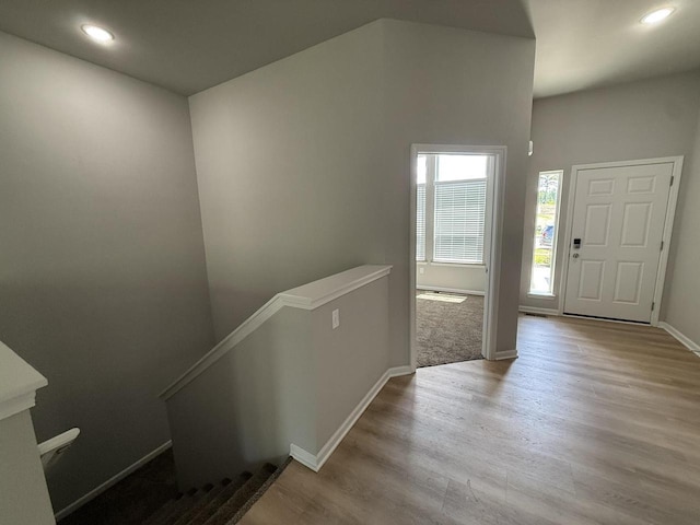 941 Colt Dr, Belleville, WI 53508 - entrance foyer with wood finished floors, baseboards, and recessed lighting