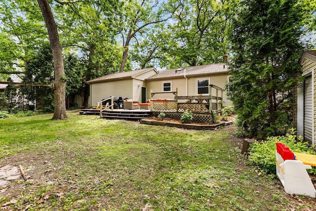 4705 Winnequah Rd, Monona, WI 53716 - back of house with a deck and a yard
