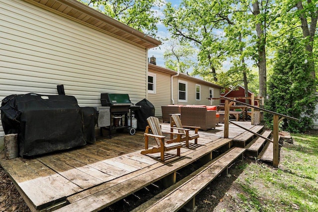 4705 Winnequah Rd, Monona, WI 53716 - wooden terrace featuring grilling area