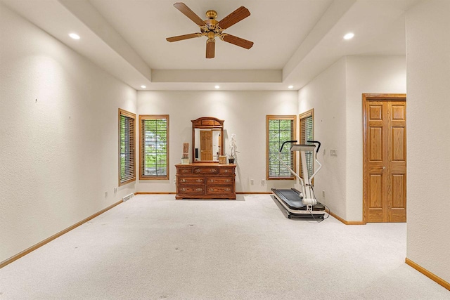 705 Red Fox, Fond Du Lac, WI 54937 - workout area featuring recessed lighting, healthy amount of natural light, carpet flooring, and baseboards