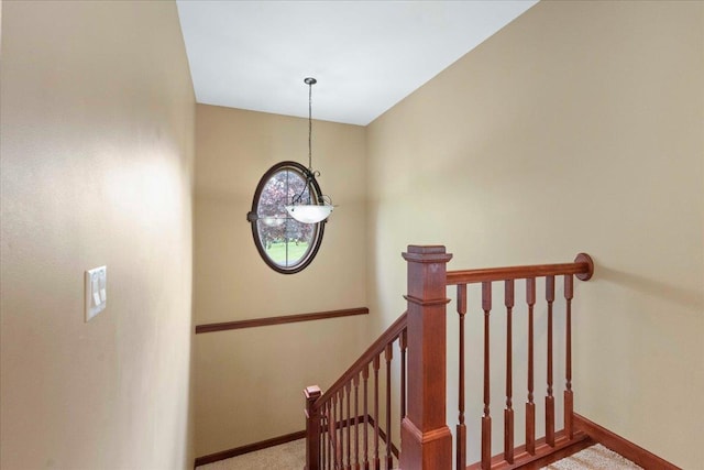 7197 Welford Pl, Sun Prairie, WI 53590 - stairway featuring baseboards and carpet flooring