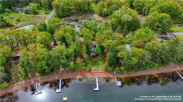 N5757 Division Ave, Stone Lake, WI 54876 - view of property location with property boundaries highlighted and a large body of water