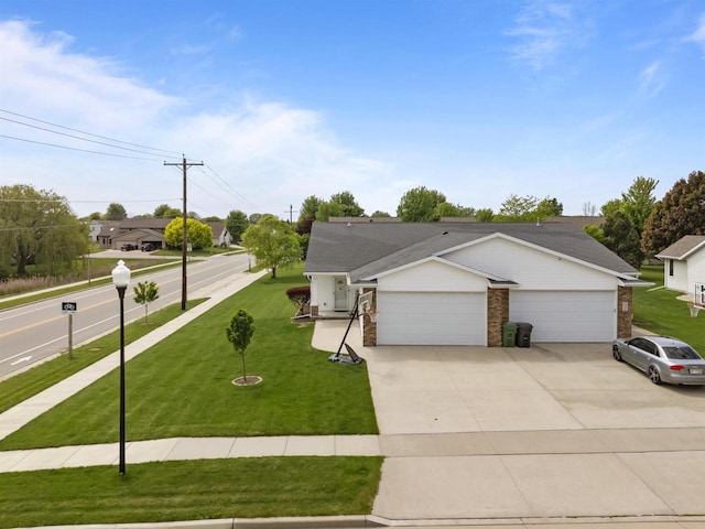 1308 Lavender Ln, Appleton, WI 54915 - single story home featuring driveway, an attached garage, a front yard, and brick siding