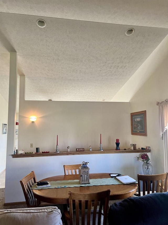 2335 Granite Ter Unit 32, Beloit, WI 53511 - dining space featuring a textured ceiling and lofted ceiling