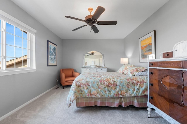 1243 Pond View Cir, De Pere, WI 54115 - carpeted bedroom with baseboards and a ceiling fan