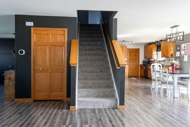 516 Prairie Point Dr, Poplar Grove, IL 61065 - stairs with wood finished floors