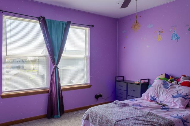 516 Prairie Point Dr, Poplar Grove, IL 61065 - bedroom with carpet floors, a ceiling fan, and baseboards