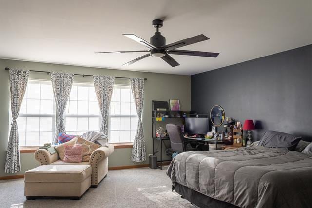 516 Prairie Point Dr, Poplar Grove, IL 61065 - carpeted bedroom featuring baseboards and ceiling fan