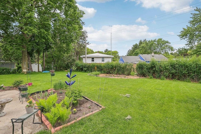 219 Summit St, Portage, WI 53901 - view of green lawn with a garden and an outbuilding